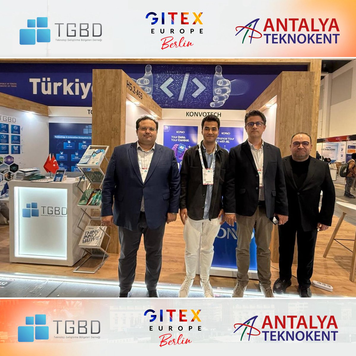 Genel Müdürümüz, Teknoloji Geliştirme Bölgeleri Derneği (TGBD) Başkanı Dr. <a href="/ibrahim___yavuz/">Dr. ibrahim YAVUZ</a>, firmalarımızdan Talya Bilişim ve Ayz Bilişim'in de yer aldığı <a href="/GITEXEUROPE/">GITEX EUROPE</a> Berlin'de, ülkemizin dört bir yanından katılım sağlayan Teknoloji Geliştirme Bölgeleri firmalarını ziyaret etti.