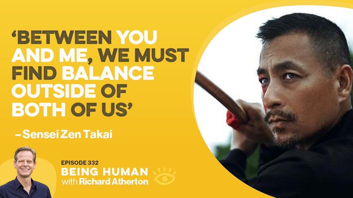 This week's episode is a conversation with Sensei Zen Takai, a 16th-generation samurai warrior, and Edward Olver, that experienced a profound awakening after realising that external success did not fulfill him.
Full episode here firsthuman.com/podcast/332-le…