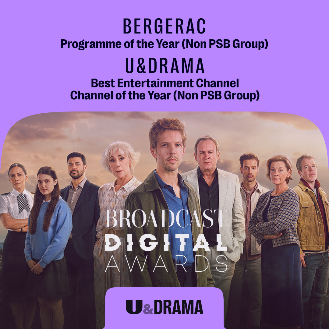 U&Drama (@dramachannel) on Twitter photo We're absolutely THRILLED to have been nominated for two <a href="/BroadcastDigi/">Broadcast Digital Awards</a> awards, and that #Bergerac has also received a nomination. Wish us luck! We're absolutely THRILLED to have been nominated for two <a href="/BroadcastDigi/">Broadcast Digital Awards</a> awards, and that #Bergerac has also received a nomination. Wish us luck!