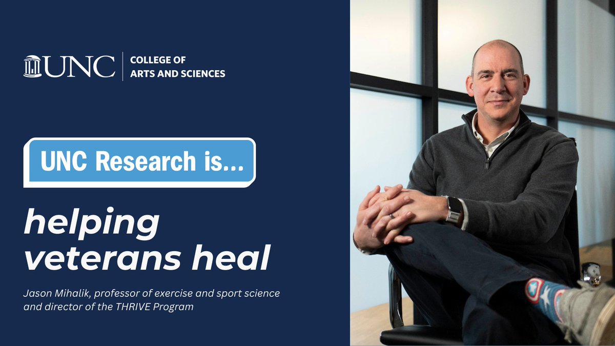 In 2021, #UNC researcher Jason Mihalik launched the THRIVE Program in the <a href="/GfellerCenter/">Gfeller Center</a> to provide intensive, holistic care to veterans and first responders.

Since its start, <a href="/UNCTHRIVE/">UNC THRIVE Program</a> has helped nearly 300 individuals — and aims to benefit many more.

college.unc.edu/2025/05/thrive/