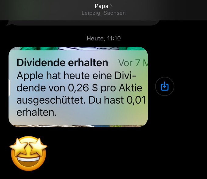 Mein Vater erfreut sich noch immer an meiner geschenkten Aktie