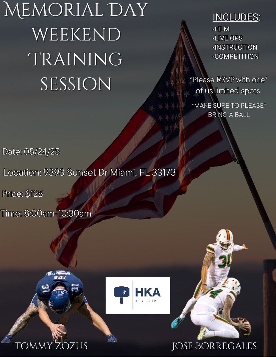 Tommy Zozus (@tommyzozus) on Twitter photo ‼️‼️UPDATE‼️‼️
Come out to our Miami group session this Saturday 05/24/25 @ 8:00am-10:30am!
•We have RELOCATED to a different field
•Last day to RSVP will be end of day Friday.
•Bring a ball and sticks!
Contact me or <a href="/F5_Jose/">Jose Borregales</a> to RSVP or if you have any questions! ‼️‼️UPDATE‼️‼️
Come out to our Miami group session this Saturday 05/24/25 @ 8:00am-10:30am!
•We have RELOCATED to a different field
•Last day to RSVP will be end of day Friday.
•Bring a ball and sticks!
Contact me or <a href="/F5_Jose/">Jose Borregales</a> to RSVP or if you have any questions!
