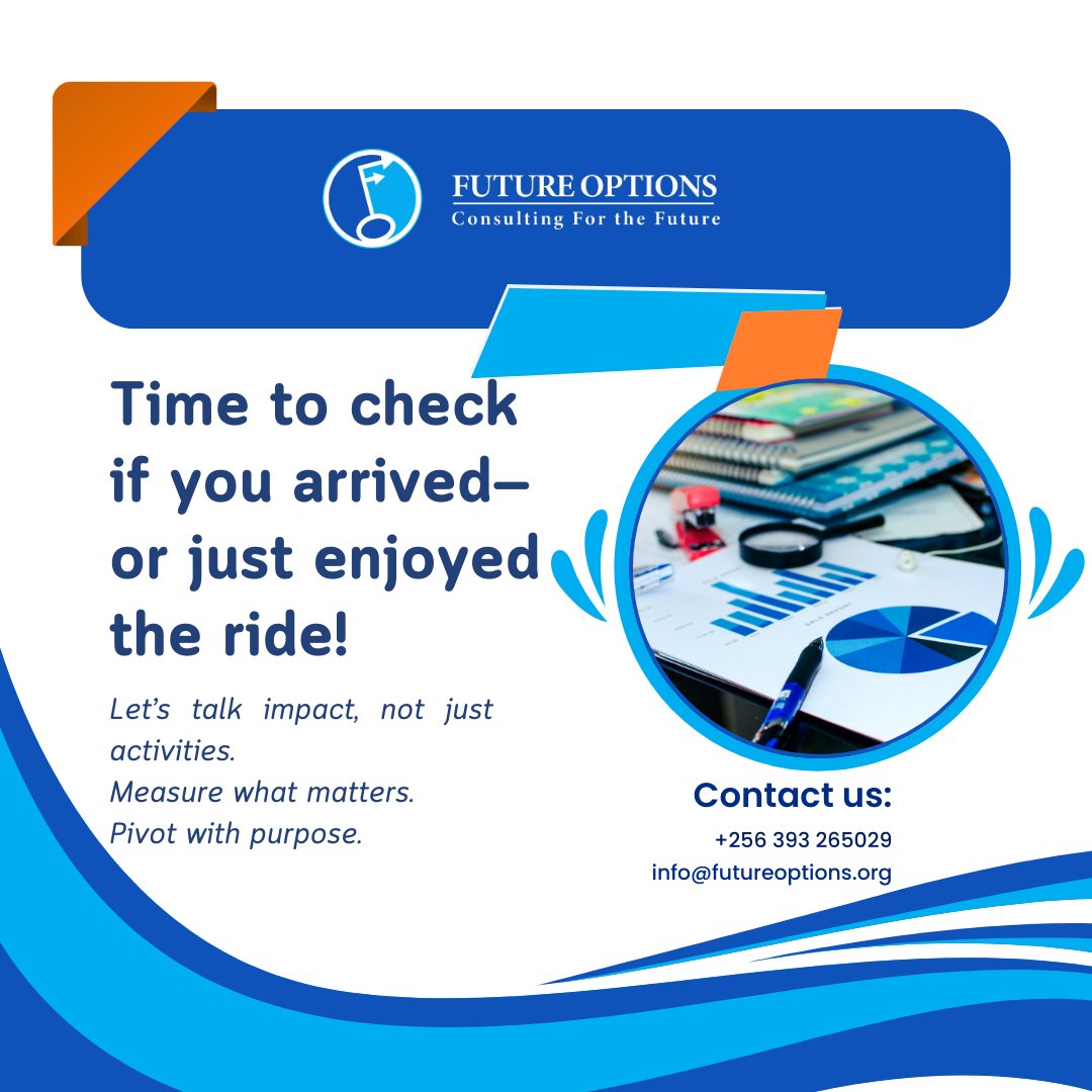 Is your strategic plan on track—or just gathering dust?
Midterm &amp; end-term reviews are reality checks:
 ✅ Are we doing what we said?

We help turn plans into results. Let’s talk.
 📧 info@futureoptions.org | 📞 +256 786 890176
 🌐 futureoptions.org