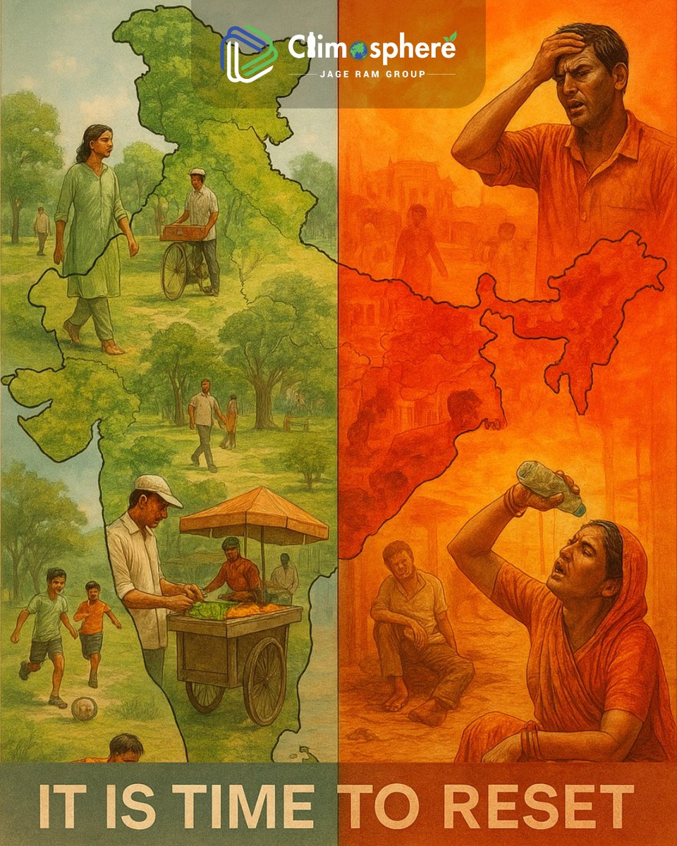climosphere's tweet photo. 2025: India’s heatwave isn’t just heat — it’s a warning. We need climate-resilient, waste-smart cities. Now. #Heatwave2025 #Climosphere #UrbanSustainability #PlasticCrisis #CircularEconomy #WasteReform #SystemsThinking #RecyclingInnovation #SustainableIndia #Climosphere #EPR https://t.co/WdnftJanIJ