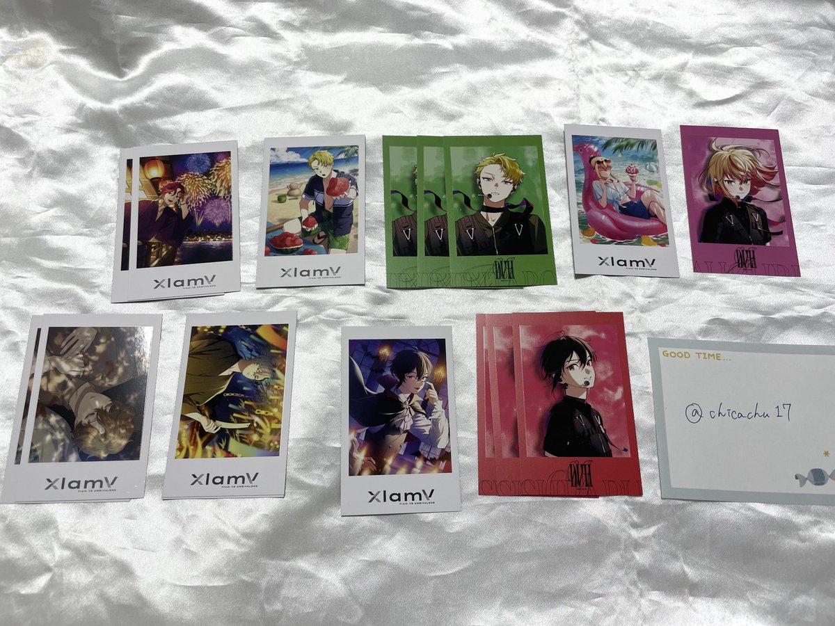 【譲渡】ビバレン XlamV シャタコレ
譲…スバル、アグリ、じんたろう、サクヤ、レオン、ナゴム
求…200円／枚
郵送、都内手渡し、LIVE両日手渡しok
検索からでもお気軽にお声かけください！