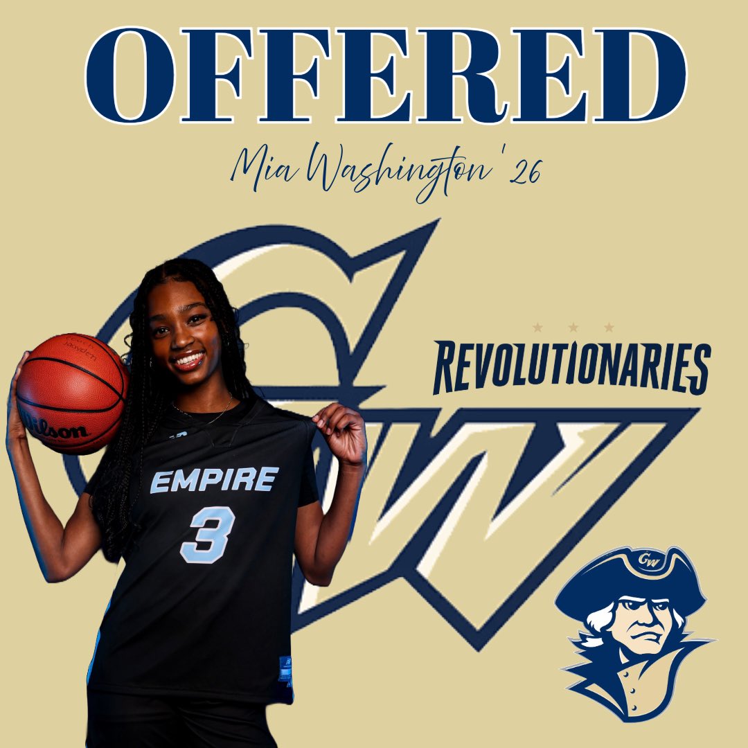 Empire (@esbc_blueflames) on Twitter photo Congrats to <a href="/MiaWashington26/">Mia Washington</a> for receiving an offer from George Washington University! ππ Congrats to <a href="/MiaWashington26/">Mia Washington</a> for receiving an offer from George Washington University! ππ