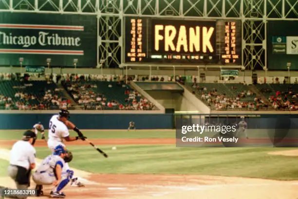Frank Thomas hitting at new Comiskey Park circa 1996 #Chicago #WhiteSox