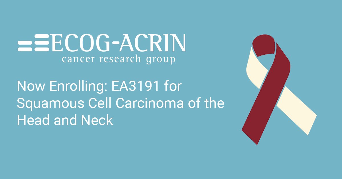 Have you had surgery for squamous cell carcinoma of the head and neck (#HNSCC) that has come back? If so, you may be able to participate in this study of a potential new treatment. Learn more: bit.ly/ea3191-study #HeadAndNeckCancer #HNCA