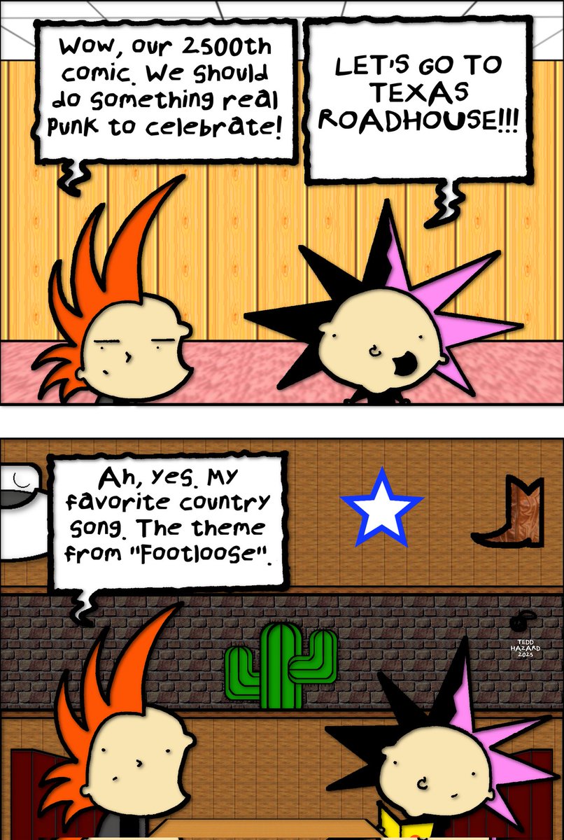 Here's my 2500th installment of Krust Toons if anyone is still paying attention 🫠

#dailycomic #fyp #dailycontent #funny #followme #texasroadhousebutter #webcomic #punk