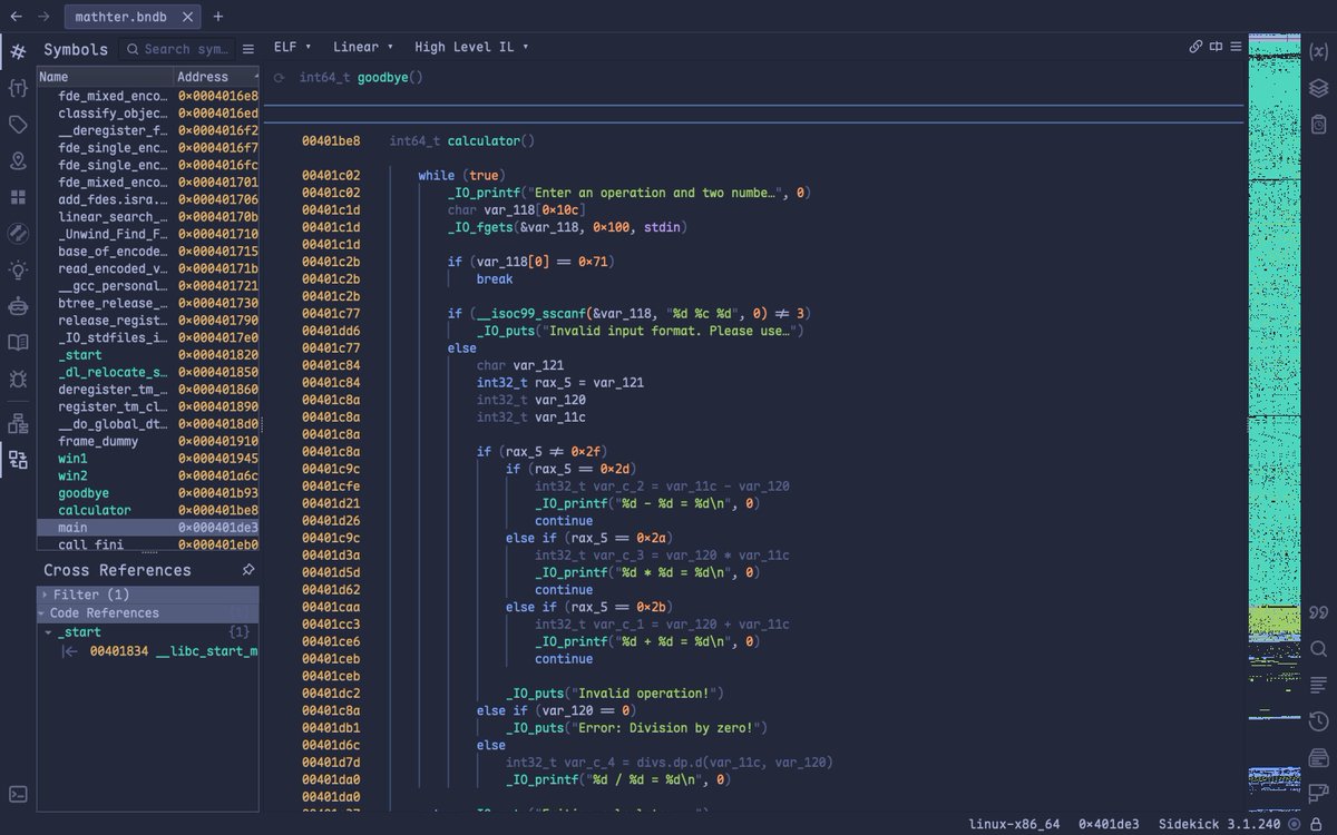 CX330Blake's tweet image. After a month of testing, I finally release the brand new theme for @vector35 Binary Ninja!
The popular theme in neovim, Tokyo night, is now in Binja! There's only tokyo night storm now, but probably will add moon/light in the future (PRs are welcome).
github.com/CX330Blake/Bin…