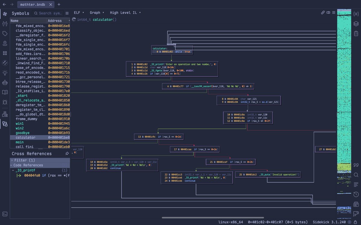 CX330Blake's tweet image. After a month of testing, I finally release the brand new theme for @vector35 Binary Ninja!
The popular theme in neovim, Tokyo night, is now in Binja! There's only tokyo night storm now, but probably will add moon/light in the future (PRs are welcome).
github.com/CX330Blake/Bin…