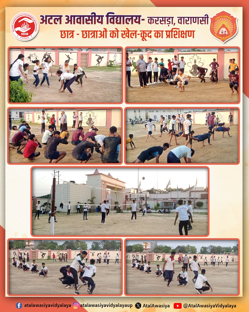 AtalAwasiya's tweet image. अटल आवासीय विद्यालय करसड़ा, वाराणसी में शारीरिक शिक्षक के मार्गदर्शन में समस्त छात्र-छात्राओं को खेल-कूद का प्रशिक्षण दिया जा रहा है, जिसमें सभी छात्र-छात्राओं ने उत्साहपूर्वक भाग लिया।

#atalawasiyavidyalayas #upbocw #QualityEducation #UPGovt #sports
@DM_PRAYAGRAJ
@ChiefSecy_UP