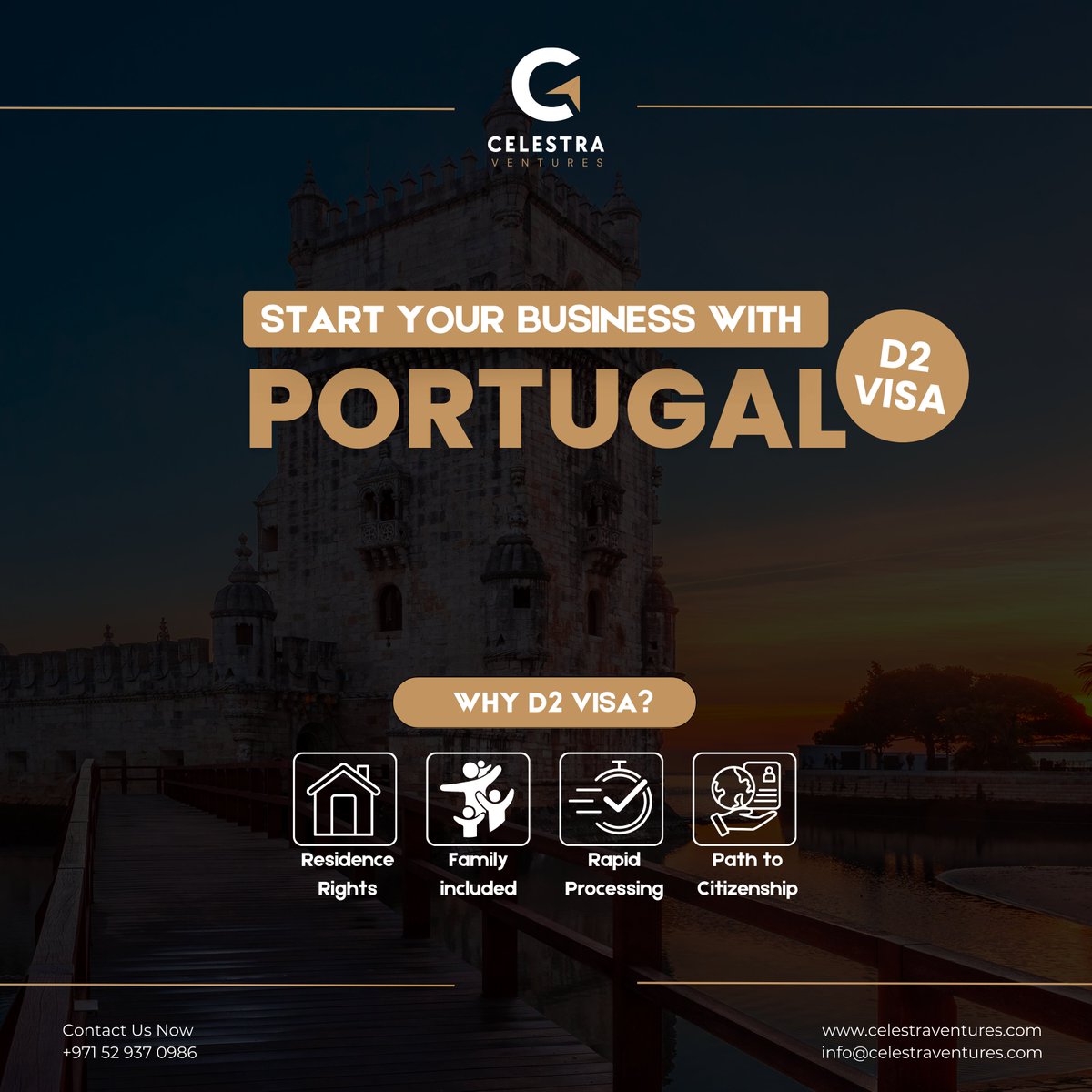 celestraventure's tweet image. 🇵🇹 Start Your Business in Portugal with the D2 Visa
Your Gateway to Europe — Powered by Opportunity

#D2Visa  
#ResidencyPortugal  
#PathToCitizenship  
#MoveToPortugal  
#StartupVisa  
#InvestInPortugal  
#FreelancerVisa  
#FamilyVisaPortugal
#celestraventures