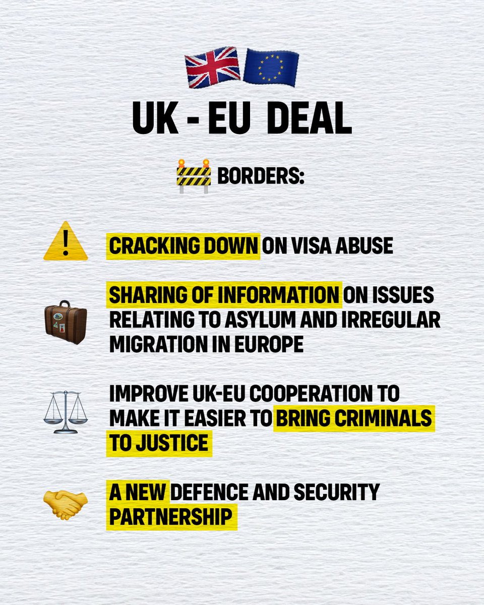 TLDR: Here’s a quick summary of the UK’s new deal with the EU and what it means for you.

Thread 🧵

This is what it means for our borders.