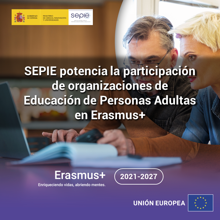 SEPIE potencia la participación de organizaciones de Educación de Personas Adultas en #ErasmusPlus.

Los días 23 y 29 de mayo tendrán lugar dos jornadas orientadas a las EOI y a los Centros de Educación de Personas Adultas 🔝.

sepie.es/doc/comunicaci…