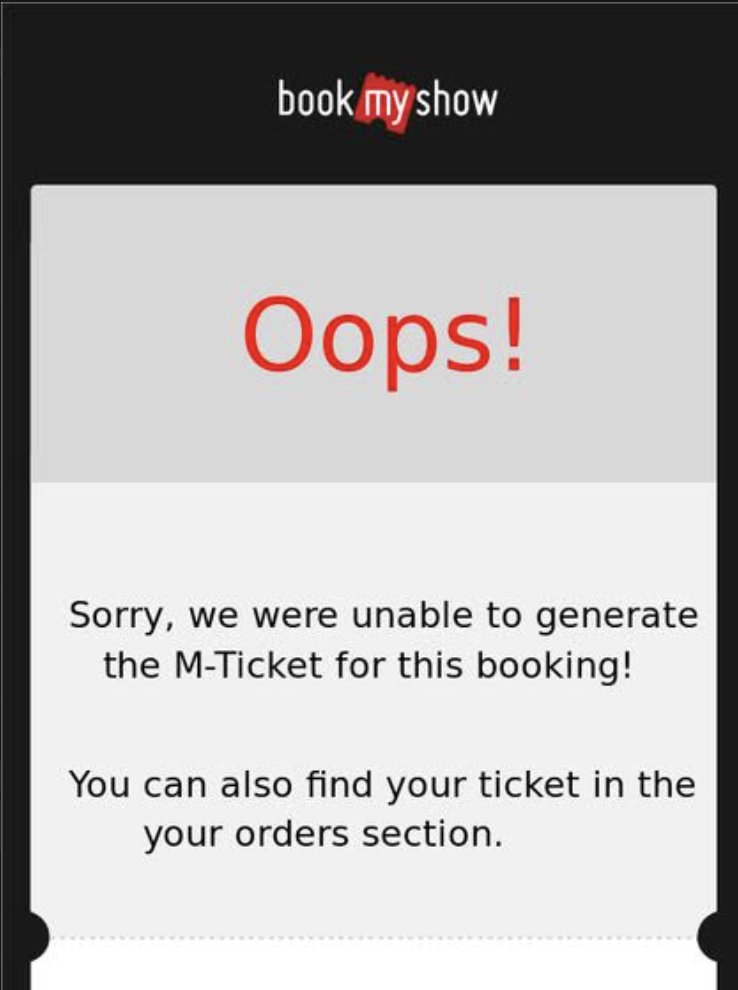 Bought tickets to Mission Impossible!
Book My Show actually making it impossible to watch the movie.