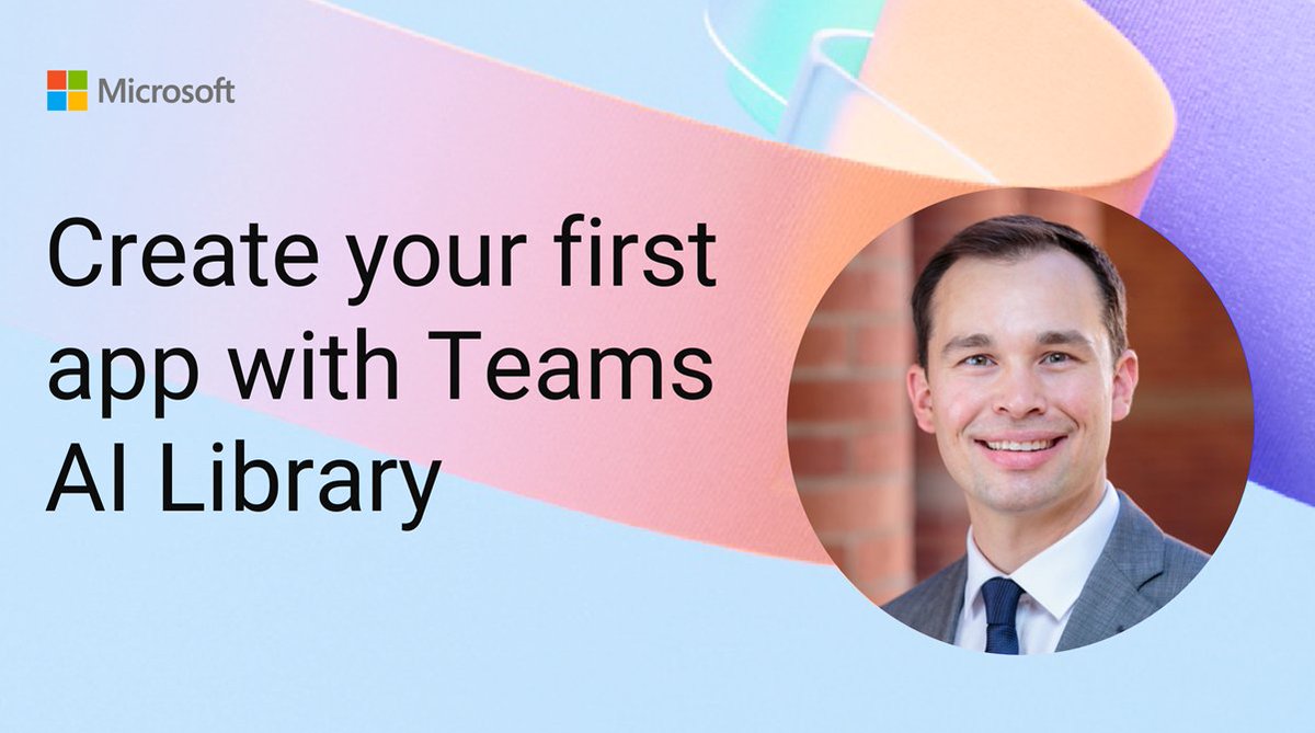 💡 Learn how to create your first app with Teams AI Library!

Let Carter Gilliam walk you through the fundamentals of Teams AI, custom agents, and getting started with SharePoint agents.

📺 Watch the demo here (cont) msft.it/l/6018SeXfY