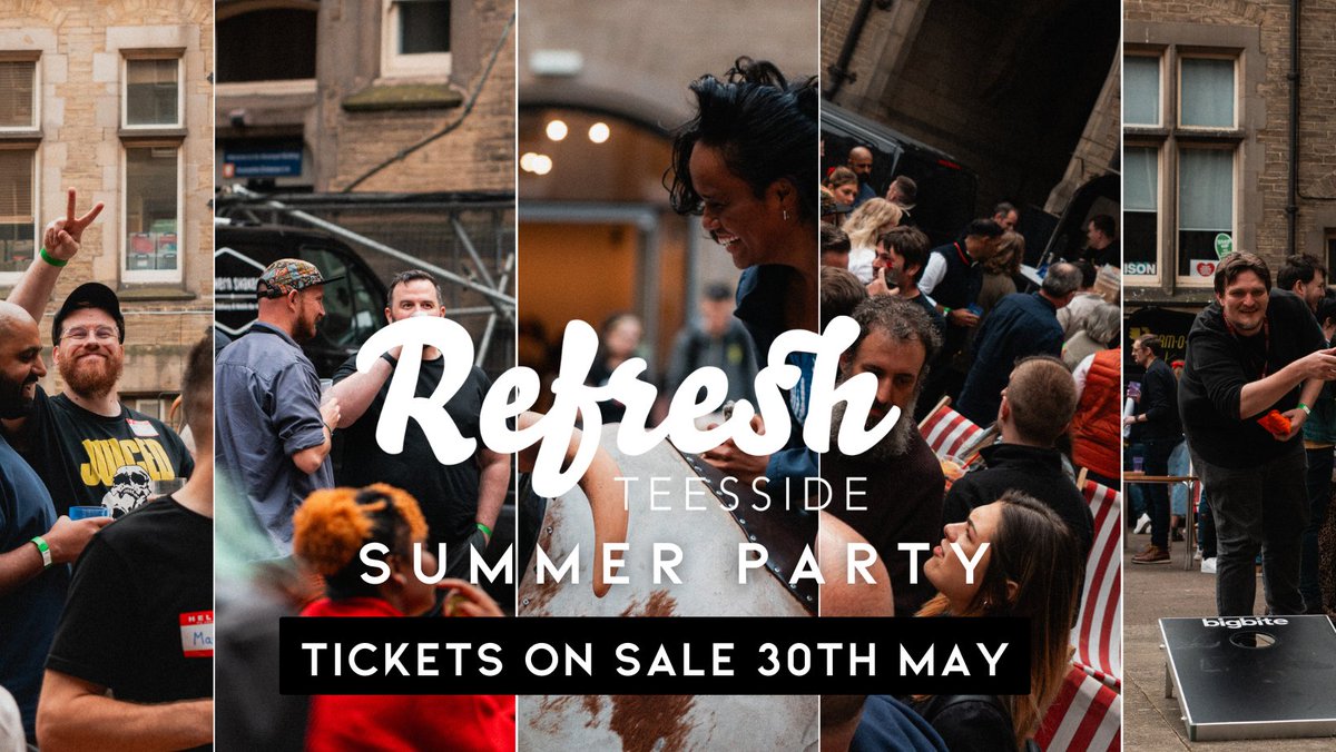 This Friday! ☀️

Our Refresh Summer Party tickets will be on sale from Friday May 30th, keep an eye on our socials or follow our Eventbrite page to be notified as soon as tickets are released 👀👇

eventbrite.co.uk/o/refresh-tees…