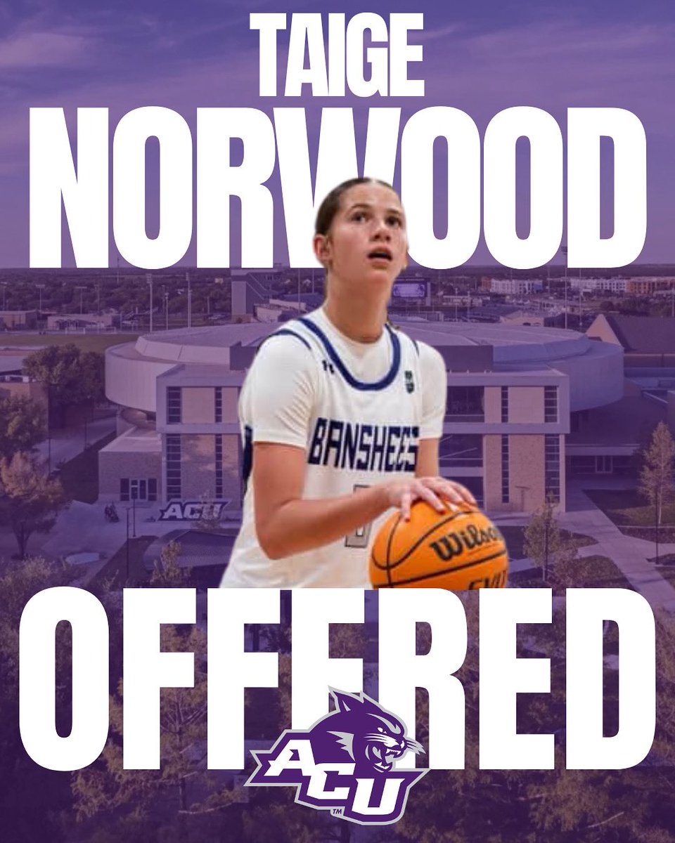 Cooper Watson (@cooperwatson24) on Twitter photo Freshman 28โ Guard <a href="/TaigeNorwood/">Taige Norwood</a> just received her first D1 offer from <a href="/ACUWBB/">ACU Womenโs Basketball</a> !!!
<a href="/Bansheefam/">Banshees Basketball Club</a> <a href="/AYSABasketball/">AmericanYouthSportsAssociation (AYSA)</a> <a href="/VortexSportsARK/">Vortex Sports x Prep Hoops AR</a> <a href="/PGHArkansas/">Prep Girls Hoops Arkansas</a> <a href="/coachbeechum/">Derrick Beechum</a> <a href="/mikemillsnc/">Mike Mills WBB College Recruiting</a> <a href="/Uorangemen2/">Coach Davis Sr, 25yrs plus experience</a> <a href="/CrunkdOutEnt/">C.O.E Films</a> <a href="/TopPreps/">College Coach / College Scout / College Recruiter</a> <a href="/PhenomExposure/">Phenom_Exposure</a> <a href="/GradyMajors/">Grady Majors</a> <a href="/IE_Showcase_/">๐๐ป๐๐ถ๐ฑ๐ฒ๐ฟ ๐๐
๐ฝ๐ผ๐๐๐ฟ๐ฒ ๐ฆ๐ต๐ผ๐๐ฐ๐ฎ๐๐ฒ</a> <a href="/nbnbball/">Coach TJ Jones</a> <a href="/KevinMoses38/">Kevin Moses LLC</a> Freshman 28โ Guard <a href="/TaigeNorwood/">Taige Norwood</a> just received her first D1 offer from <a href="/ACUWBB/">ACU Womenโs Basketball</a> !!!
<a href="/Bansheefam/">Banshees Basketball Club</a> <a href="/AYSABasketball/">AmericanYouthSportsAssociation (AYSA)</a> <a href="/VortexSportsARK/">Vortex Sports x Prep Hoops AR</a> <a href="/PGHArkansas/">Prep Girls Hoops Arkansas</a> <a href="/coachbeechum/">Derrick Beechum</a> <a href="/mikemillsnc/">Mike Mills WBB College Recruiting</a> <a href="/Uorangemen2/">Coach Davis Sr, 25yrs plus experience</a> <a href="/CrunkdOutEnt/">C.O.E Films</a> <a href="/TopPreps/">College Coach / College Scout / College Recruiter</a> <a href="/PhenomExposure/">Phenom_Exposure</a> <a href="/GradyMajors/">Grady Majors</a> <a href="/IE_Showcase_/">๐๐ป๐๐ถ๐ฑ๐ฒ๐ฟ ๐๐
๐ฝ๐ผ๐๐๐ฟ๐ฒ ๐ฆ๐ต๐ผ๐๐ฐ๐ฎ๐๐ฒ</a> <a href="/nbnbball/">Coach TJ Jones</a> <a href="/KevinMoses38/">Kevin Moses LLC</a>