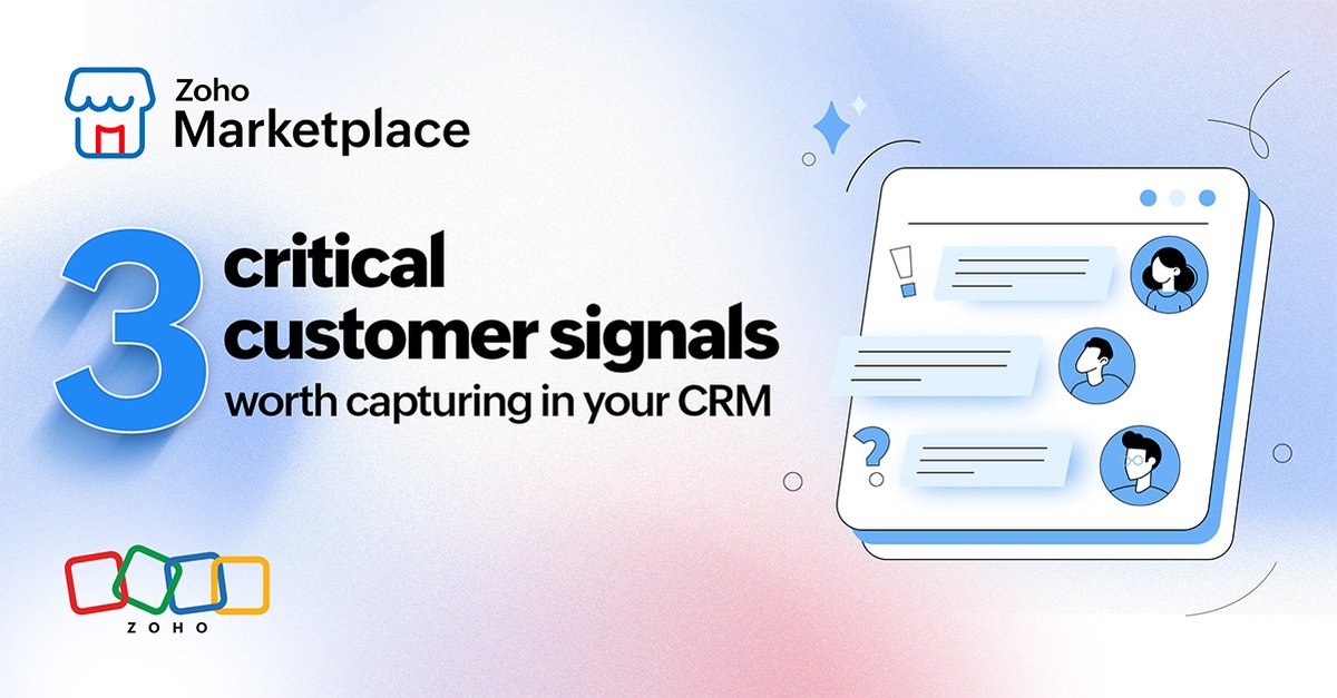 Your #CRM can do more than store data–it can also capture key signals that drive real growth! 

Learn the 3 critical customer signals your CRM should track and how to put them to work: zurl.co/2TF7V

#CustomerExperience #SalesTips #CustomerSignals <a href="/justcall_io/">JustCall</a> <a href="/ZohoCRM/">Zoho CRM</a>
