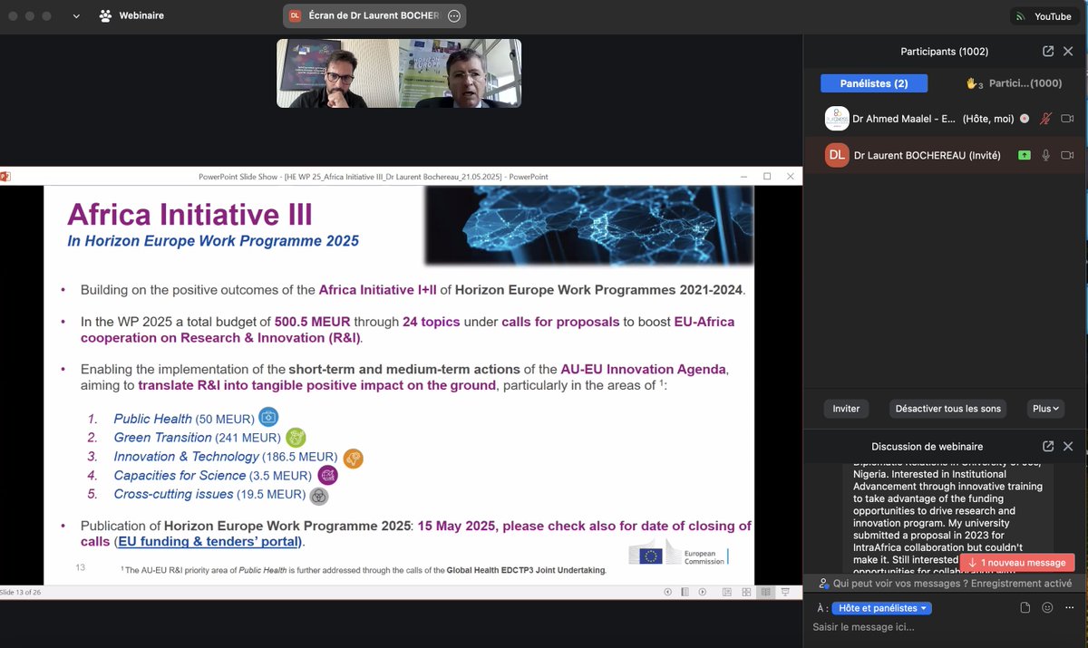 EURAXESS Africa (@euraxessafrica) on Twitter photo ๐ ๐๐ถ๐๐ฒ ๐ก๐ผ๐ : lnkd.in/dEUGXeSy
๐Over 2400 registered participants and more than 1000 currently online for the exclusive webinar on ๐๐ผ๐ฟ๐ถ๐๐ผ๐ป ๐๐๐ฟ๐ผ๐ฝ๐ฒ - ๐๐ณ๐ฟ๐ถ๐ฐ๐ฎ ๐๐ป๐ถ๐๐ถ๐ฎ๐๐ถ๐๐ฒ ๐๐๐
Thank you for the incredible engagement ๐ช๐บ๐ค๐
#EUAfrica ๐ ๐๐ถ๐๐ฒ ๐ก๐ผ๐ : lnkd.in/dEUGXeSy
๐Over 2400 registered participants and more than 1000 currently online for the exclusive webinar on ๐๐ผ๐ฟ๐ถ๐๐ผ๐ป ๐๐๐ฟ๐ผ๐ฝ๐ฒ - ๐๐ณ๐ฟ๐ถ๐ฐ๐ฎ ๐๐ป๐ถ๐๐ถ๐ฎ๐๐ถ๐๐ฒ ๐๐๐
Thank you for the incredible engagement ๐ช๐บ๐ค๐
#EUAfrica