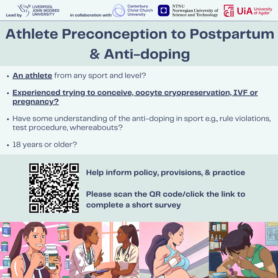 Kelly Massey OLY (@kellymassey400) on Twitter photo With it being <a href="/ukantidoping/">UK Anti-Doping</a> #CleanSportWeek I am on a recruitment call as we are missing the voices of current and former athletes.
If possible please complete the short survey below ⬇️
app.onlinesurveys.jisc.ac.uk/s/ljmu/concept… With it being <a href="/ukantidoping/">UK Anti-Doping</a> #CleanSportWeek I am on a recruitment call as we are missing the voices of current and former athletes.
If possible please complete the short survey below ⬇️
app.onlinesurveys.jisc.ac.uk/s/ljmu/concept…