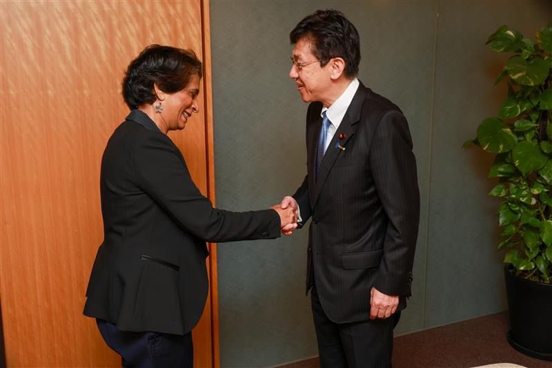 kanniwignaraja's tweet image. An opportunity to discuss shared #HumanDevelopment #HumanSecurity agenda as a certainty, amidst so much global uncertainty, and to express appreciation for support from Japan to @UNDP, with Parliamentary Vice-Minister  for Foreign Affairs Matsumoto, today. See