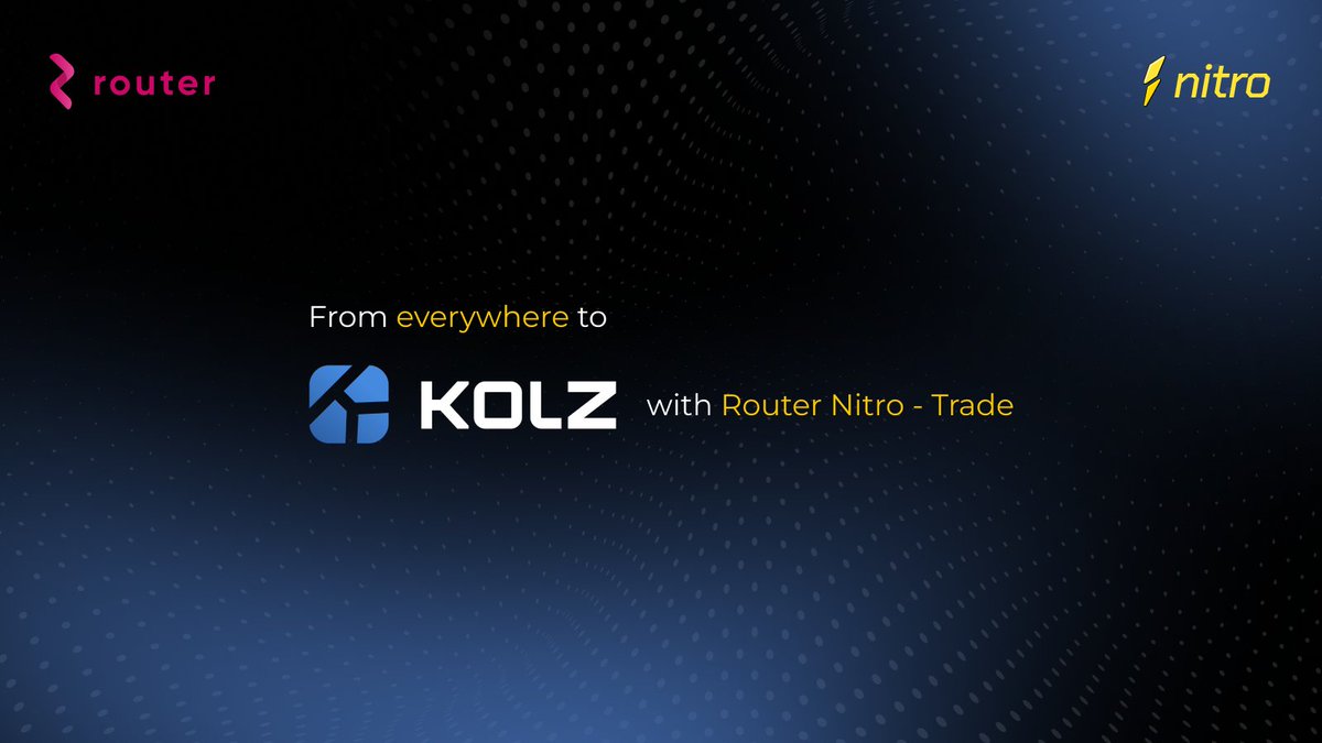 What if your favorite KOL could engage 24/7, across every platform, in perfect sync?
That’s $KOLZ (<a href="/ChatKolz/">KOLZ</a>)

Start now: routernitro.com/trade
- Chart it
- Swap into it
- From any token, on any chain