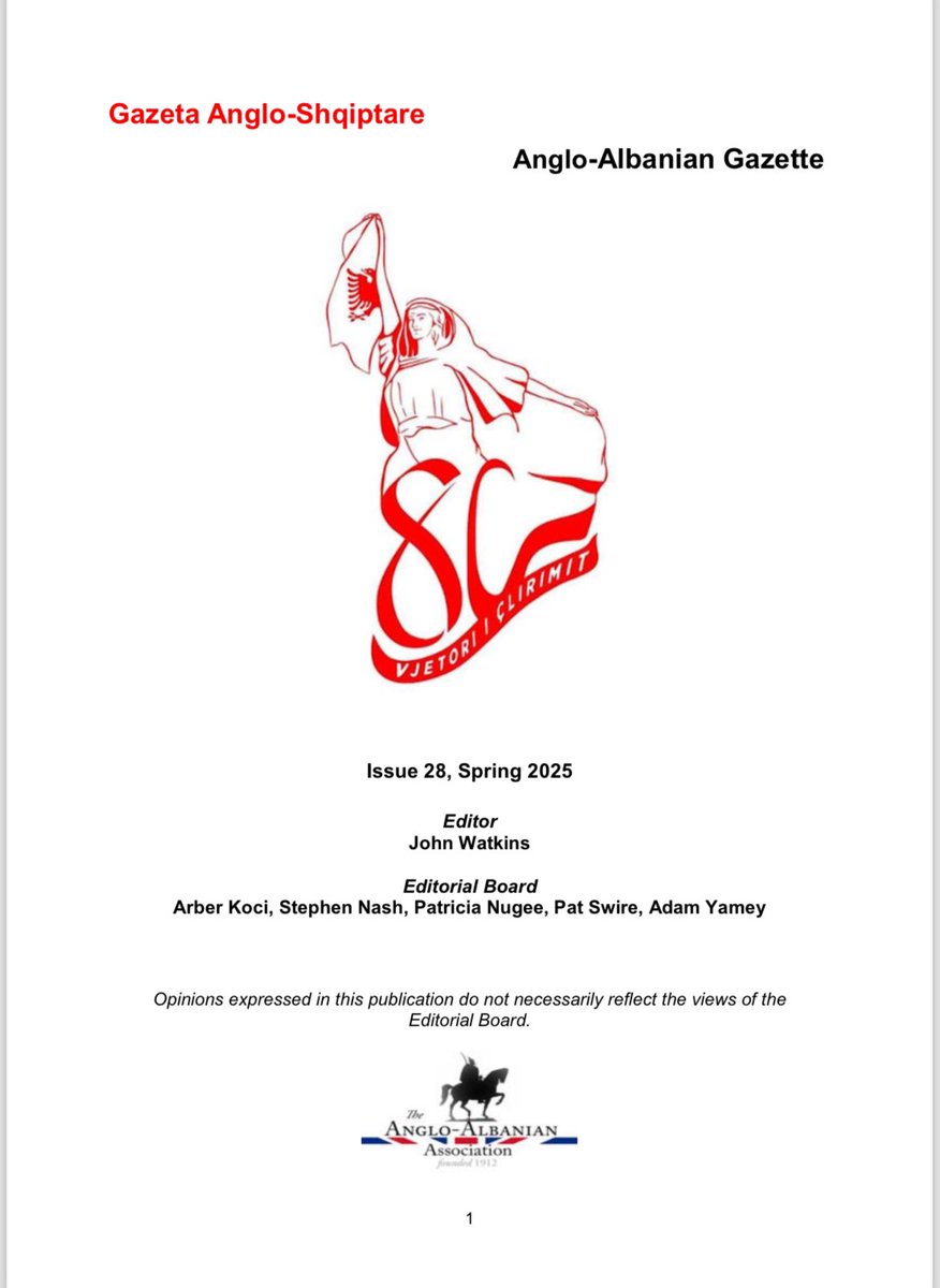 Would you like to have a copy of the Anglo-Albanian Gazette? 

Members of the Anglo-Albanian Association receive their copy three times per year. To become a member go to anglo-albanian.org.uk/become-a-membe…

Past issues of the Gazette may be found on our website.