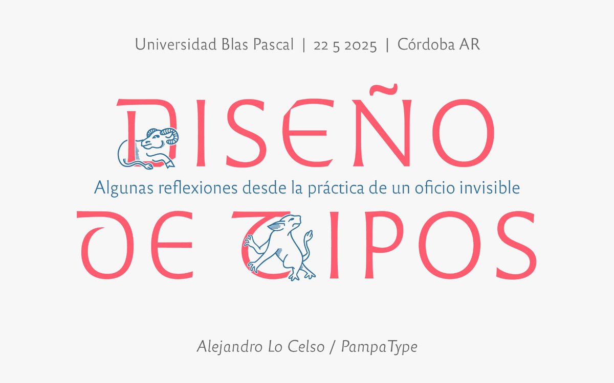 PampaType foundry (@pampatype) on Twitter photo 📣💻 Hoy a las 10:15 h (ARG), <a href="/alelocelso/">Alejandro Lo Celso</a> dará la charla “Diseño de tipos. Reflexiones en torno a la práctica del oficio más invisible de todos” en la <a href="/ubpascal/">Universidad Blas Pascal</a>. Pueden seguirla en vivo por YouTube 👉 youtube.com/live/B5eEH4SMX… #Pampatype #Tipografía 📣💻 Hoy a las 10:15 h (ARG), <a href="/alelocelso/">Alejandro Lo Celso</a> dará la charla “Diseño de tipos. Reflexiones en torno a la práctica del oficio más invisible de todos” en la <a href="/ubpascal/">Universidad Blas Pascal</a>. Pueden seguirla en vivo por YouTube 👉 youtube.com/live/B5eEH4SMX… #Pampatype #Tipografía
