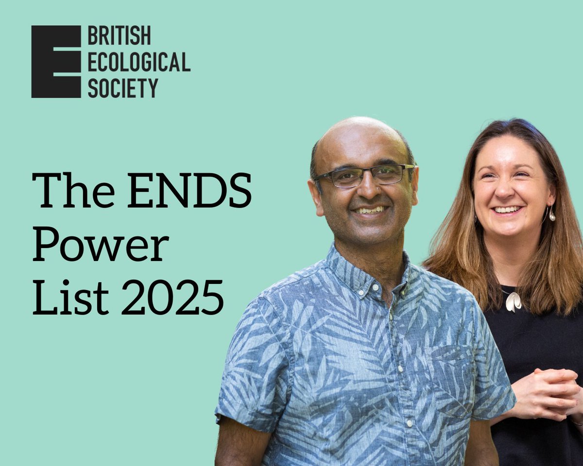 British Ecological Society (@britishecolsoc) on Twitter photo We're thrilled to announce that our Vice-President Caroline Howe and Former President <a href="/ymalhi/">Yadvinder Malhi</a> have been named in the <a href="/TheENDSReport/">ENDS Report</a> Power List 2025.
The list names the 100 UK environmental professionals who have made the greatest impact in the past two years
Congratulations to We're thrilled to announce that our Vice-President Caroline Howe and Former President <a href="/ymalhi/">Yadvinder Malhi</a> have been named in the <a href="/TheENDSReport/">ENDS Report</a> Power List 2025.
The list names the 100 UK environmental professionals who have made the greatest impact in the past two years
Congratulations to