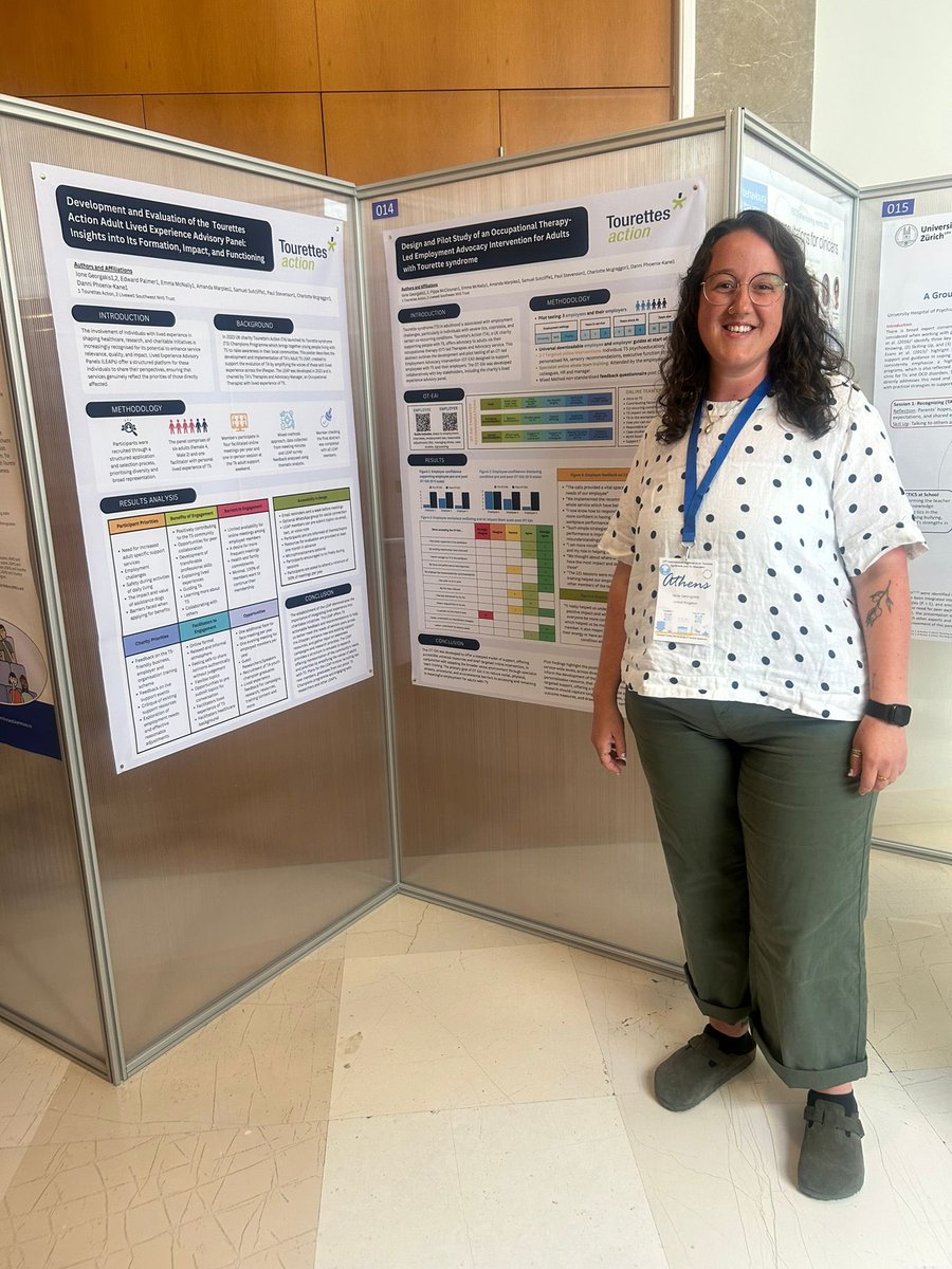 Ione Georgakis (@neurodiverse_ot) on Twitter photo Proud poster mamma.
It was an honour to present two academic posters on the work we have been doing at <a href="/tourettesaction/">Tourettes Action</a> at the 2025 ESSTS conference in Athens 🇬🇷
Thank you for inviting me to share our research.
#ESSTS #Tourettesyndrome #Neurodiversity #OccupationalTherapy Proud poster mamma.
It was an honour to present two academic posters on the work we have been doing at <a href="/tourettesaction/">Tourettes Action</a> at the 2025 ESSTS conference in Athens 🇬🇷
Thank you for inviting me to share our research.
#ESSTS #Tourettesyndrome #Neurodiversity #OccupationalTherapy