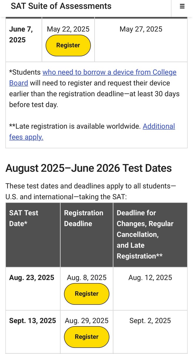 Becton Guidance (@becton_guidance) on Twitter photo Attention Students! SAT Registration is now open for August 2025-June 2026. satsuite.collegeboard.org/sat/dates-dead… <a href="/BectonHS/">Becton Regional High School</a> Attention Students! SAT Registration is now open for August 2025-June 2026. satsuite.collegeboard.org/sat/dates-dead… <a href="/BectonHS/">Becton Regional High School</a>