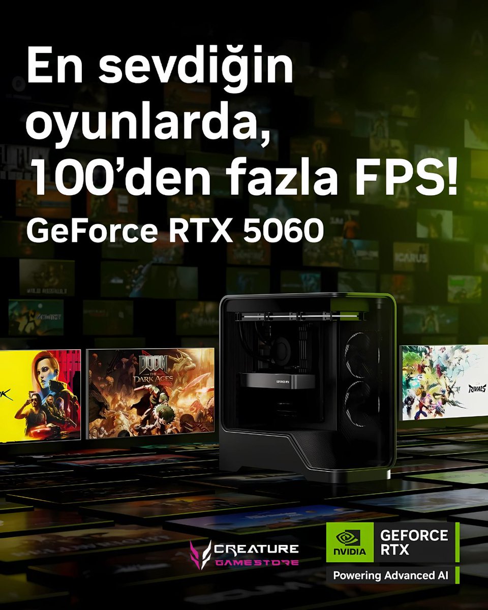 🎮 RTX 5060 ile oyunlarda 100+ FPS deneyimi artık standart!
Cyberpunk’tan Valorant’a, Doom’dan Witcher’a kadar en sevdiğin oyunlarda ultra akıcılığı yaşa! 🔥
Bu sistem Creature Game Store’da seni bekliyor.
🛒 Detaylar 👉 crtgamestore.com
#RTX5060 #CreatureGameStore