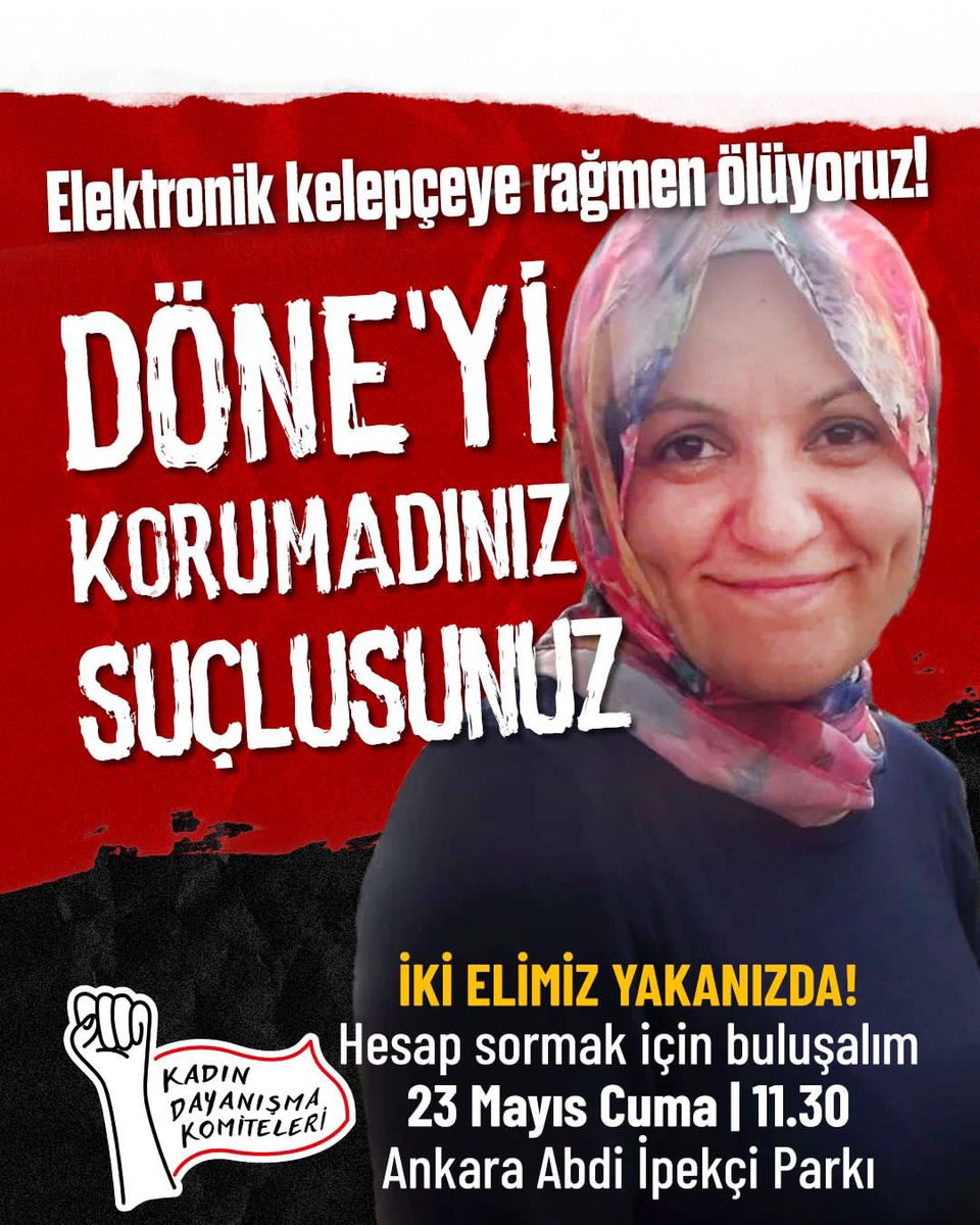 Kadın Dayanışma Komiteleri (@kadindayanismak) on Twitter photo 🔴 Elektronik Kelepçeye Rağmen Ölüyoruz: Hesap Ver İçişleri Bakanı <a href="/AliYerlikaya/">Ali Yerlikaya</a> #suçlusunuz
Kadınlar kapıyı açmasın diyen Bakan’a #DöneÇelebi cinayetini soruyoruz. Ankara’da Sıhhiye Metro İstasyonunda elektronik kelepçesi olmasına rağmen biri nasıl cinayet işleyebildi? Böyle 🔴 Elektronik Kelepçeye Rağmen Ölüyoruz: Hesap Ver İçişleri Bakanı <a href="/AliYerlikaya/">Ali Yerlikaya</a> #suçlusunuz
Kadınlar kapıyı açmasın diyen Bakan’a #DöneÇelebi cinayetini soruyoruz. Ankara’da Sıhhiye Metro İstasyonunda elektronik kelepçesi olmasına rağmen biri nasıl cinayet işleyebildi? Böyle