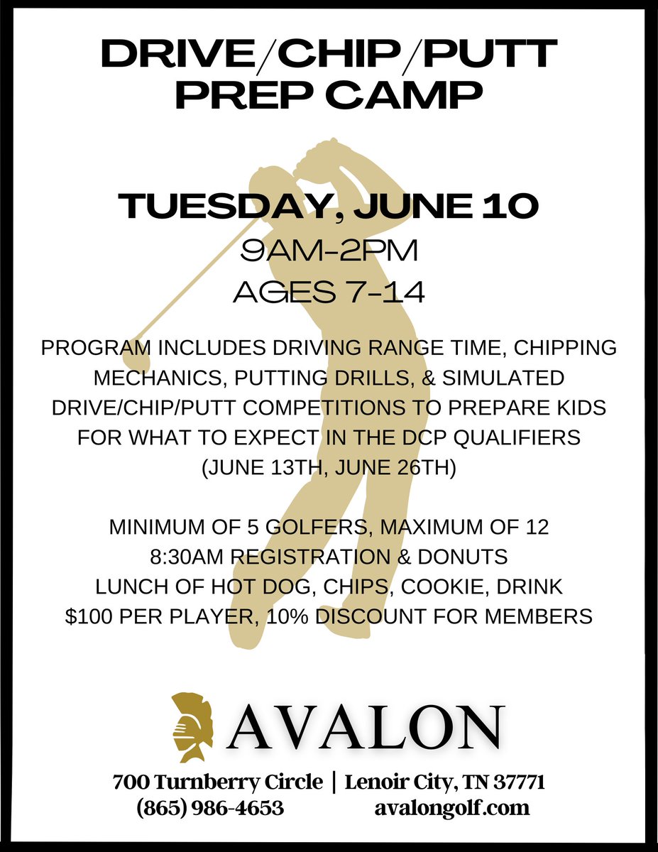 TylerLane720's tweet photo. If your kid is looking to get into golf, I’m facilitating a couple of junior golf days at Avalon this summer. Come join us! (Daughters are welcome on June 12th too!) https://t.co/PuTMq5ZC8g https://t.co/gQzO7vvDLr