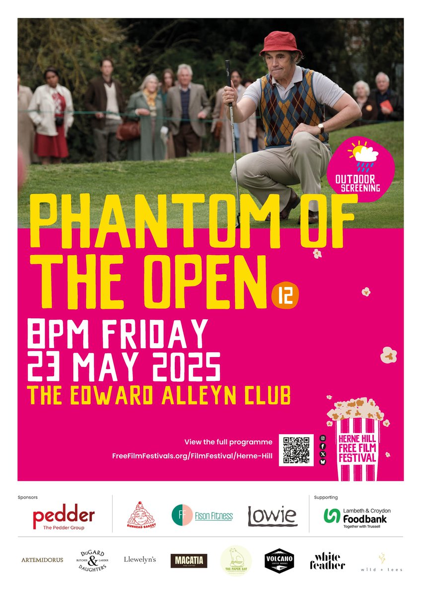 HerneHillFilm (@hernehillfilm) on Twitter photo TOMORROW! FRI 23 MAY - 8.45pm - <a href="/PhantomOfOpen/">The Phantom of the Open</a> our last film, a heart-warming British comedy starring Oscar Winner Mark Rylance in the true story of Maurice Flitcroft, the worst golfer to ever play the British Open at the The Edward Alleyn Club. More info> shorturl.at/bq3um TOMORROW! FRI 23 MAY - 8.45pm - <a href="/PhantomOfOpen/">The Phantom of the Open</a> our last film, a heart-warming British comedy starring Oscar Winner Mark Rylance in the true story of Maurice Flitcroft, the worst golfer to ever play the British Open at the The Edward Alleyn Club. More info> shorturl.at/bq3um