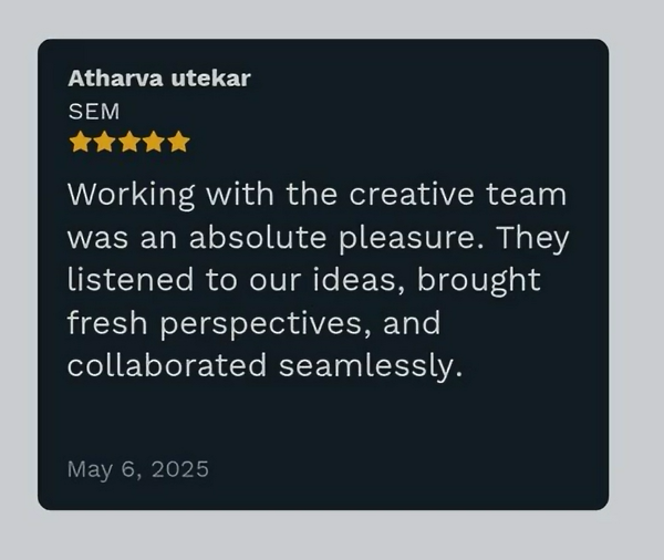Big thanks to Atharva from ASQI for the 5⭐️ feedback 🙌
We love collaborating with brands that value fresh ideas and creative synergy.
#SBNMedia #ClientFeedback #CreativeExcellence #ASQI