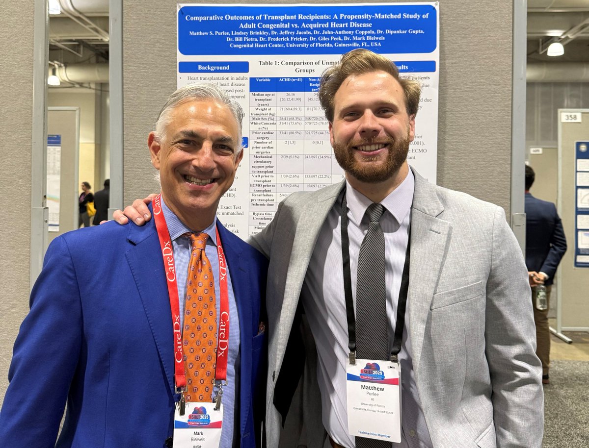 As a baby, Matthew Purlee had life-saving heart surgery. Years later, he is now a <a href="/UF/">FLORIDA</a> medical student mentored by his surgeon and hero, Mark Bleiweis, M.D. 
Read more about their incredible story: go.ufl.edu/gw3090b ❤️