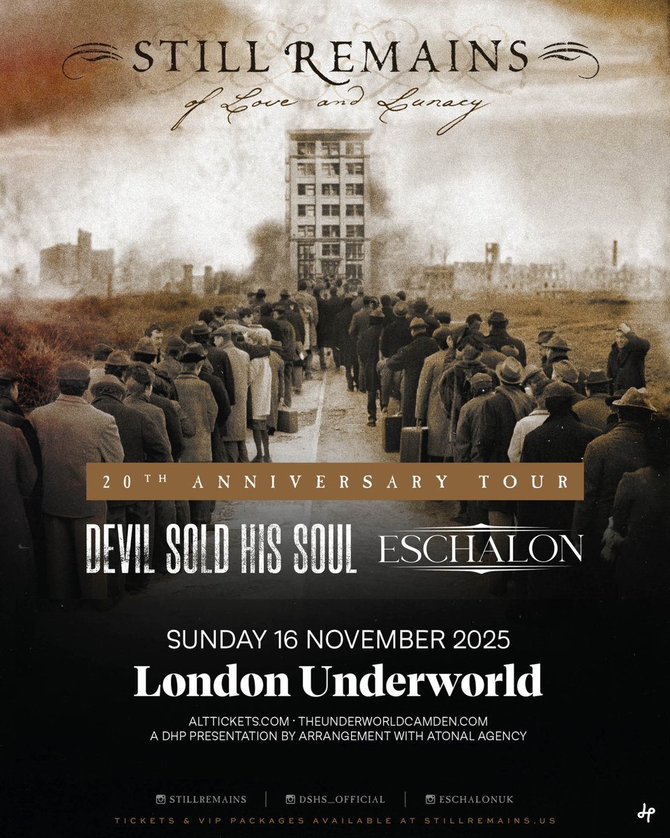 The Underworld (@theunderworld) on Twitter photo On Sale Fri π₯ Michigan metalcore <a href="/StillRemains/">Still Remains</a> is celebrating the 20th anniversary of their acclaimed Roadrunner Records debut, βOf Love and Lunacy.β, live at <a href="/TheUnderworld/">The Underworld</a>, Sunday 16 Nov joined by <a href="/D_S_H_S/">Devil Sold His Soul</a> and Eschalon.
ποΈ tinyurl.com/UWstillremains
πΆ spoti.fi/3dIotnj On Sale Fri π₯ Michigan metalcore <a href="/StillRemains/">Still Remains</a> is celebrating the 20th anniversary of their acclaimed Roadrunner Records debut, βOf Love and Lunacy.β, live at <a href="/TheUnderworld/">The Underworld</a>, Sunday 16 Nov joined by <a href="/D_S_H_S/">Devil Sold His Soul</a> and Eschalon.
ποΈ tinyurl.com/UWstillremains
πΆ spoti.fi/3dIotnj