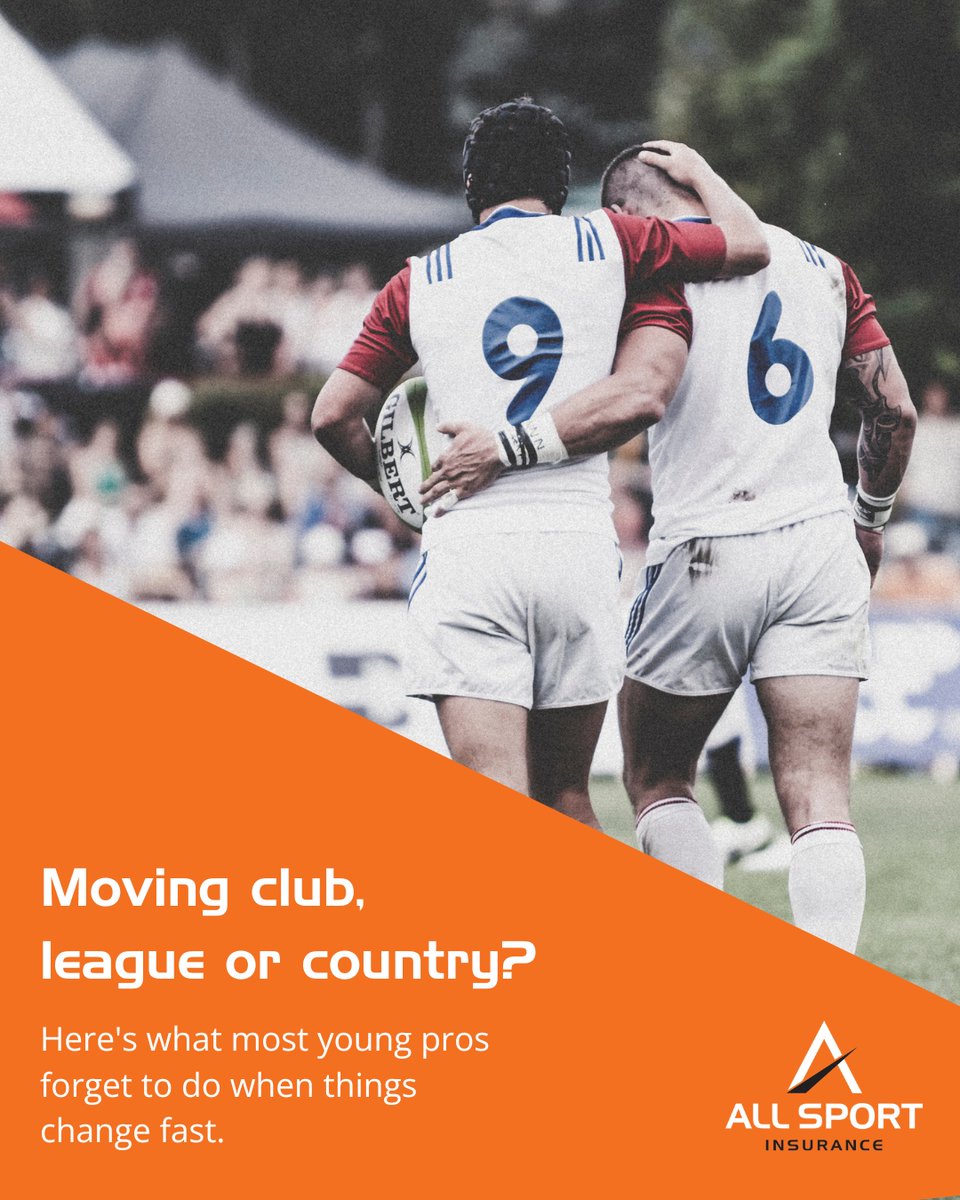 Changing clubs, leagues or countries?  Don't forget to check your insurance! 

Here are four things to check:   

- Motor Insurance.
- Private Medical Insurance.
- Travel &amp; Relocation Cover.
- Income Protection.

Check you're covered!
📞01803 659121 allsportinsurance.co.uk/contact-us/