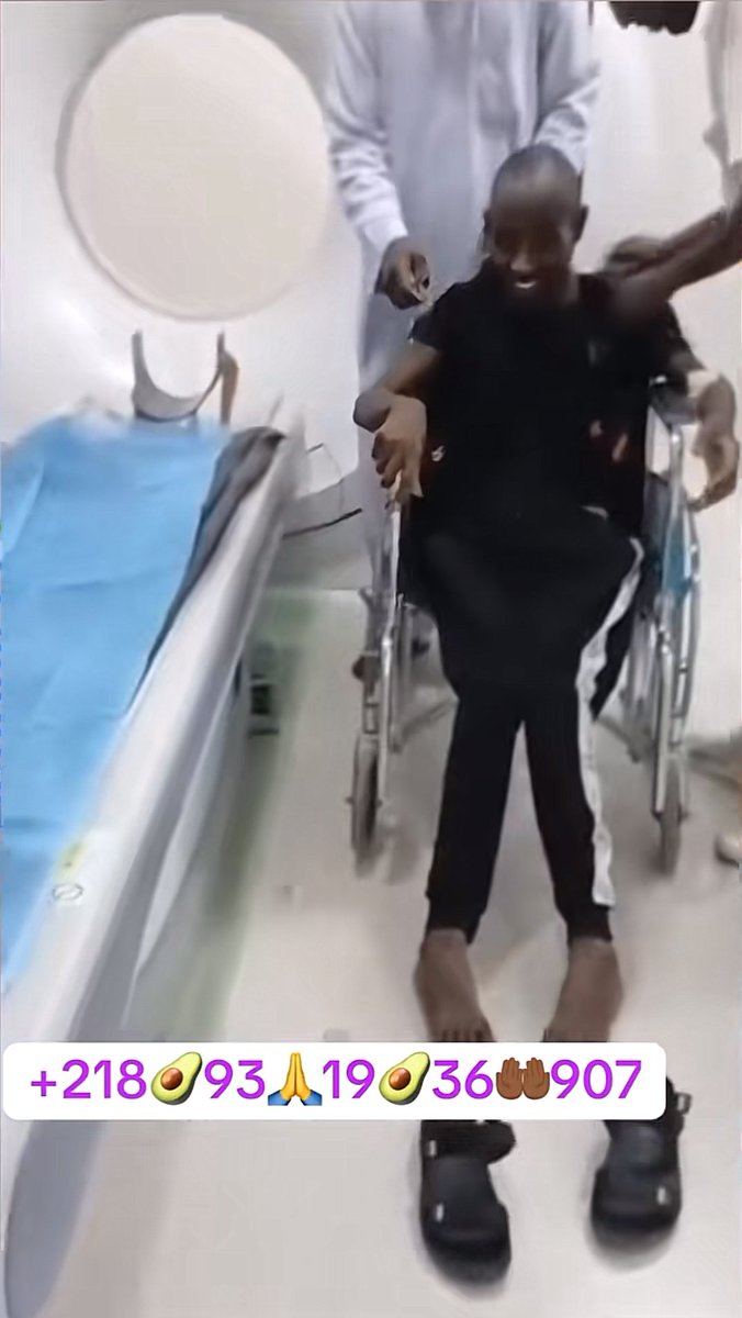 moussacml's tweet photo. J’ai vu la vidéo d’un frère tchadien victime d’un accident. Il a eu la colonne vertébrale brisée. Il se trouve actuellement en Libye, et les frais pour son opération sont estimés entre 45 000 et 50 000 dinars, soit environ 8000 €. https://t.co/23HHQOBmR0