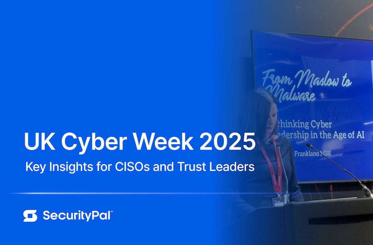 security_pal's tweet image. 🌍 UK Cyber Week 2025 brought together global cyber leaders to tackle today’s toughest security challenges—from AI threats to quantum risk.
In this recap, Lena Smart, Head of Trust at SecurityPal, shares key takeaways for CISOs and Trust Leaders, including how to humanize…