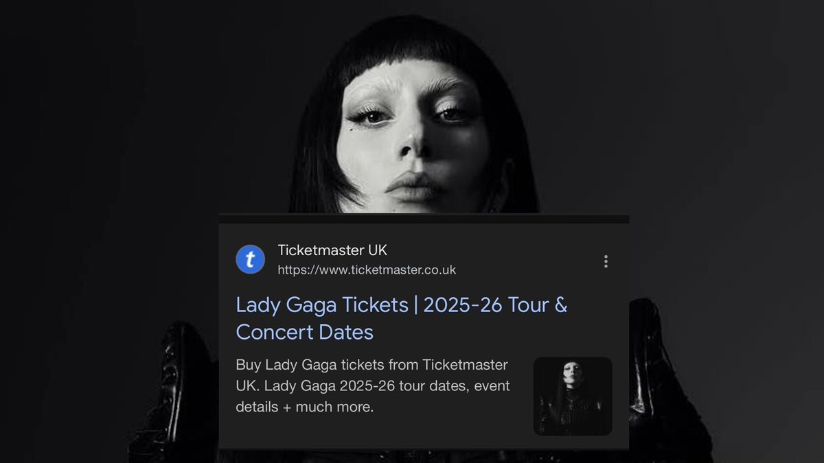 gagasourcelgs's tweet photo. A "The MAYHEM Ball" foi atualizada no site da Ticketmaster e agora é uma turnê de 2025-2026. 🖤 https://t.co/AKkytKw8tA