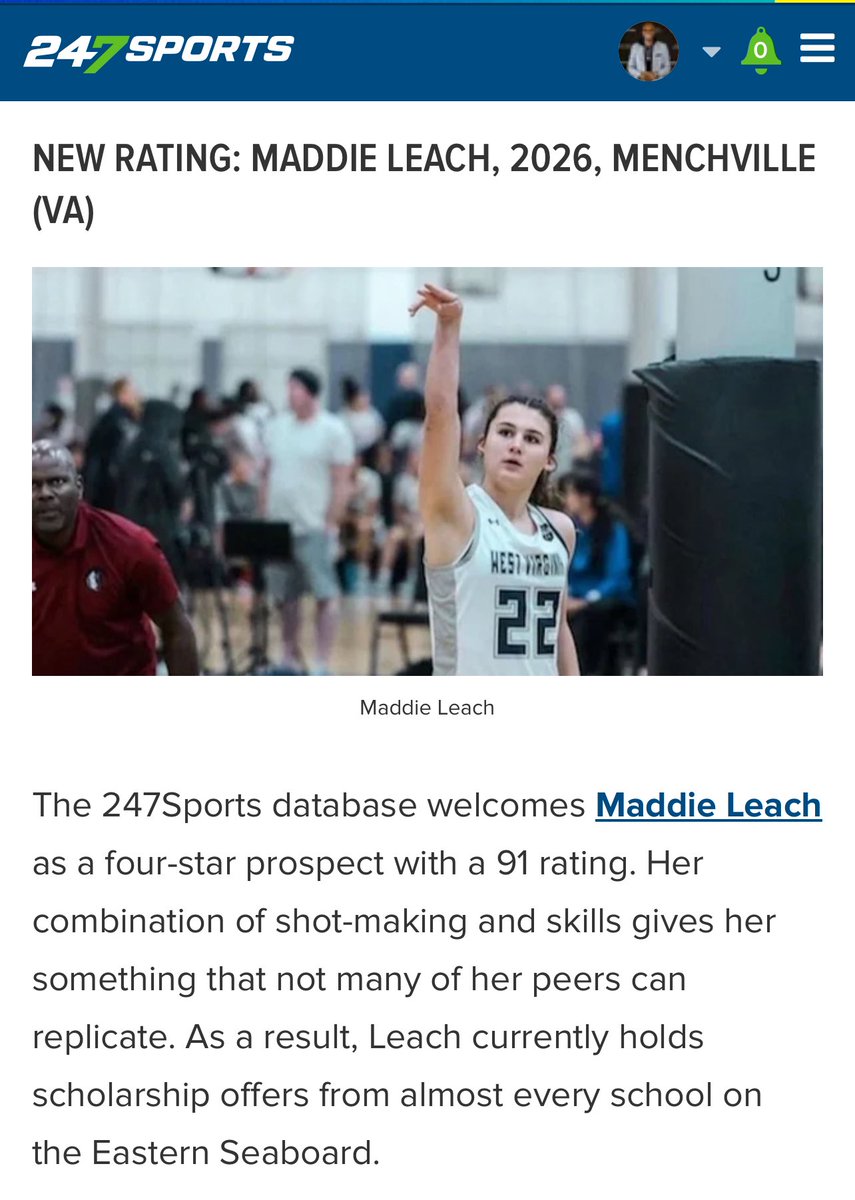 Brandon Clay Scouting | Powered by @brandonclaypsb &amp; <a href="/CBSSports/">CBS Sports</a> | <a href="/247Sports/">247Sports</a>

“The Best Evals in 🏀.”

I entered ‘26 G Maddie Leach of Menchville (VA) as a 4-Star back in the winter.

She has new offers from ODU, Toledo, UMass &amp; Wake Forest.

MY 247 ARTICLES (VIP) ➡️➡️