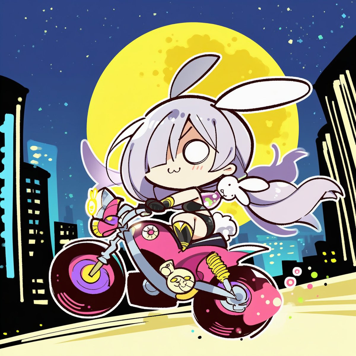 夜を駆ける🐰