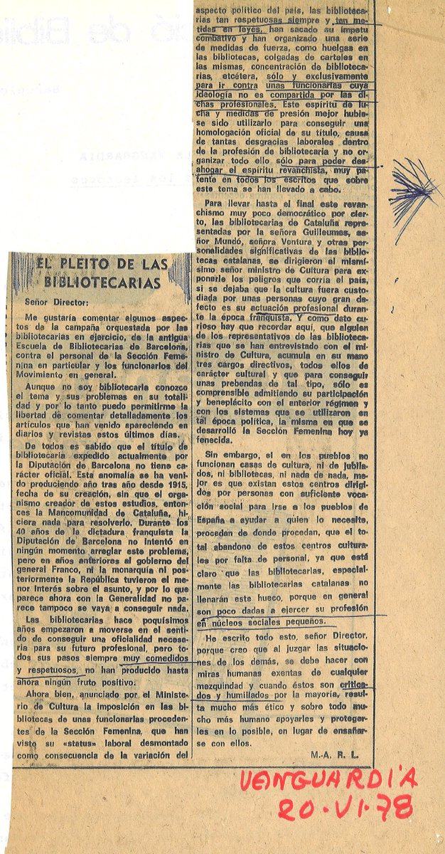📚L’associacionisme en biblioteconomia a Catalunya no és nou. Ve de lluny — de temps de la Mancomunitat. Una història de compromís i lluita per la professió.

✊Durant dècades, els professionals van impulsar accions reivindicatives per defensar drets, reconeixement i recursos.