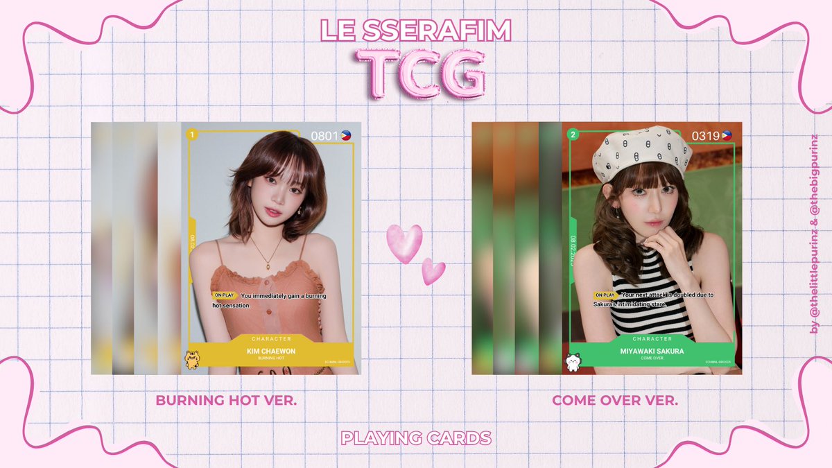 thelittlepurinz's tweet image. ✨ LSF IN MANILA FREEBIES ✨

Hi, FEARNOTs!

Do you like the excitement of opening blind packs? Get 1 FREE LE SSERAFIM Trading Card Game pack for #EASY_CRAZY_HOT_IN_MANILA!

- RT &amp;amp; like this tweet
- Follow me &amp;amp; @thebigpurinz for updates (optional)

#LE_SSERAFIM @le_sserafim