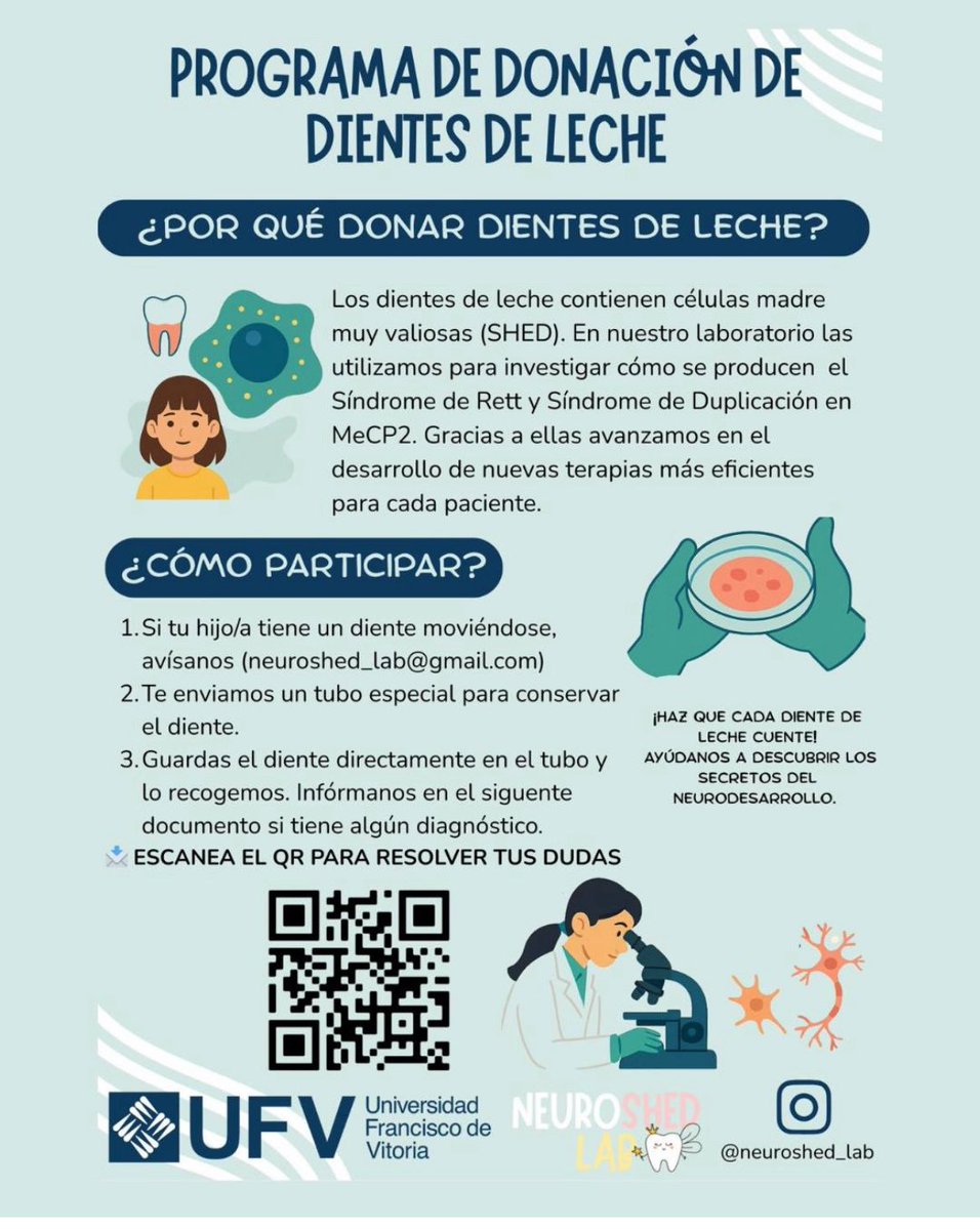 A. Gutiérrez Salegui ❤️🩹 (@fasmida) on Twitter photo Aquellos que tengáis niños en casa, os animo a participar en el programa de donación de dientes de leche para ayudar en la investigación del #SindromeDeRett con <a href="/asociacionrett/">Rett Spain</a> y <a href="/ufvmadrid/">Universidad Francisco de Vitoria</a> Ayúdanos a difundir. Aquellos que tengáis niños en casa, os animo a participar en el programa de donación de dientes de leche para ayudar en la investigación del #SindromeDeRett con <a href="/asociacionrett/">Rett Spain</a> y <a href="/ufvmadrid/">Universidad Francisco de Vitoria</a> Ayúdanos a difundir.
