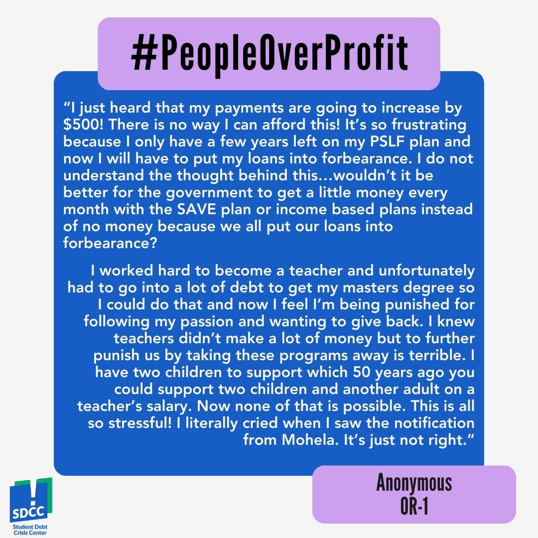 Lawmakers need to put #PeopleOverProfit - take it from this borrower in Oregon.”
